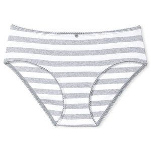 VS Ribbed Cotton Hiphugger Panty Grey and White Stripes Comfy NWT